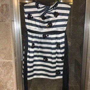 black and white short party dress with sequin embellishments size 8